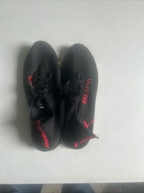 Black Men's Sneakers with Red Accents